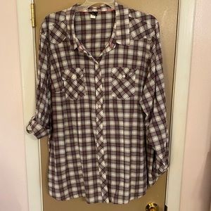 Plaid button down shirt